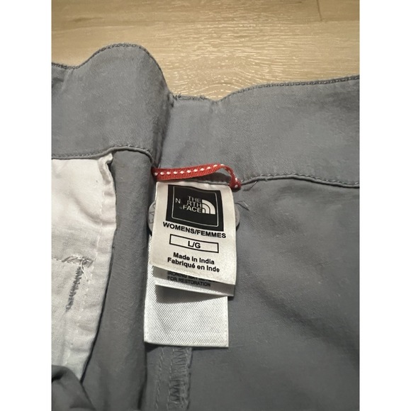 The North Face Pants Women Large Gray Cotton Capri Cropped Hiking Outdoor - Picture 5 of 9